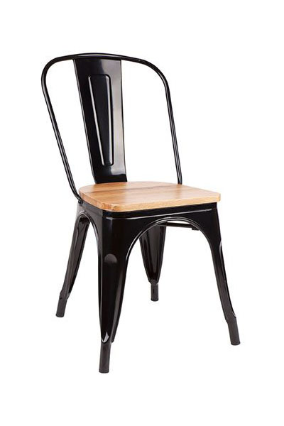 Tolix Chair With Timber Seat